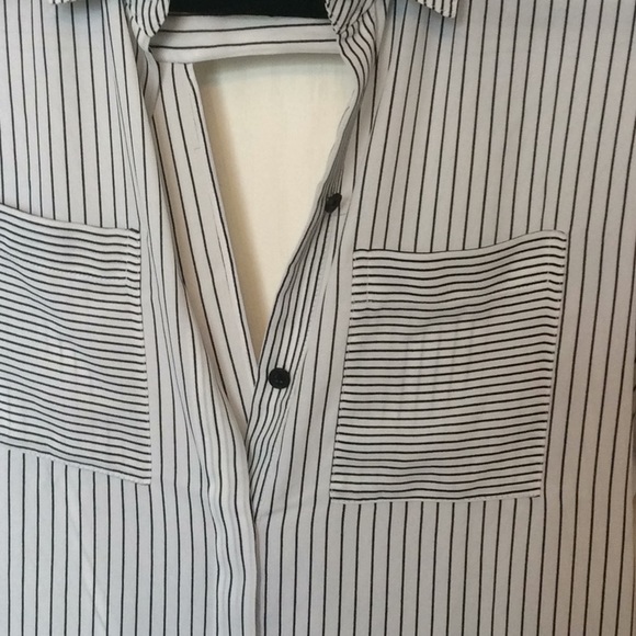 White button-up with black stripes from WHBM - Picture 3 of 3